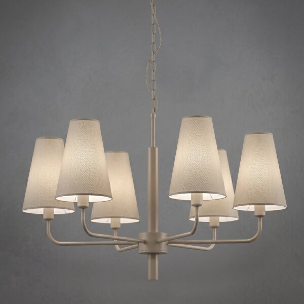 Lampadario a catena TORTOLA 6xE14/15W/230V beige