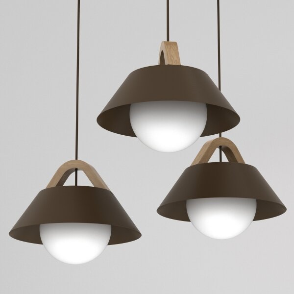 Lampadario a sospensione con cavo FUNDA 3xE27/15W/230V marrone
