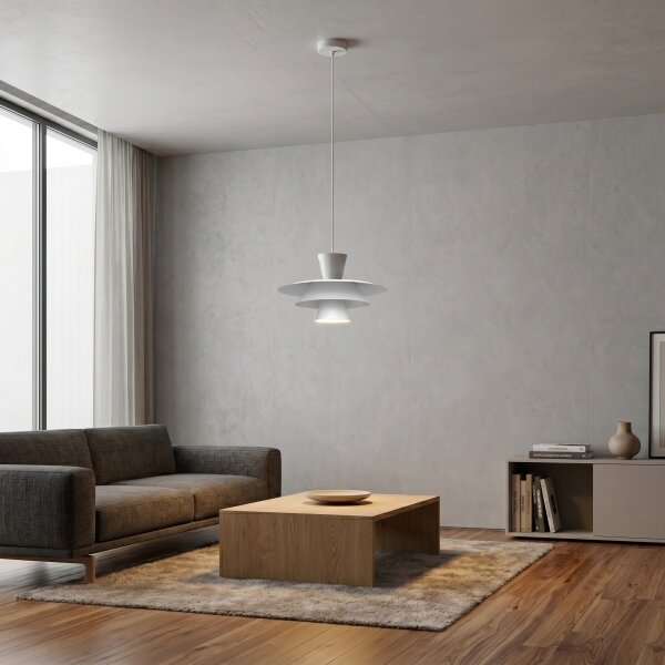 Lampadario a filo PLATO 1xE27/15W/230V bianco