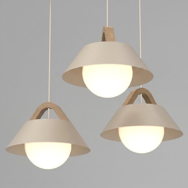 Lampadario sospeso con cavo FUNDA 3xE27/15W/230V beige