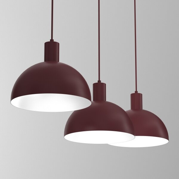 Lampadario a cavo HANDA 3xE27/15W/230V bordeaux