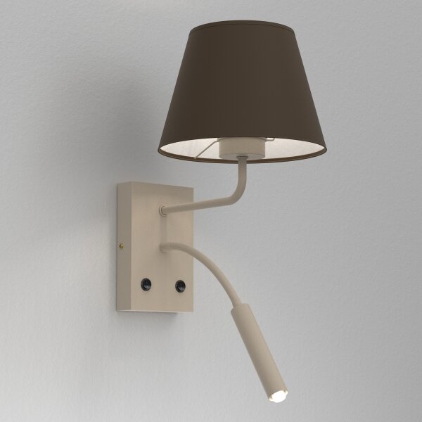 Lampada da parete ARDEN 1xE27/15W/230V + 1xG9/8W beige/marrone