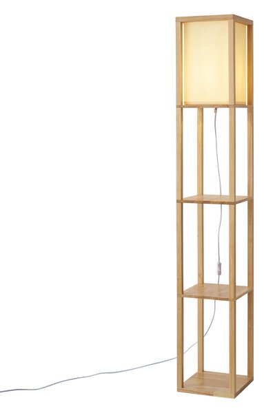 Lampada da terra moderna in legno con paralume beige - Stojan
