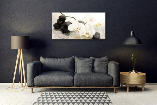 Quadro in vetro Bellissimo fiore di orchidea 100x50 cm 2 appendini