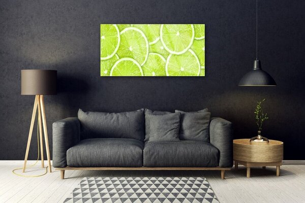 Quadro su vetro Cucina Lime Food 100x50 cm 2 appendini