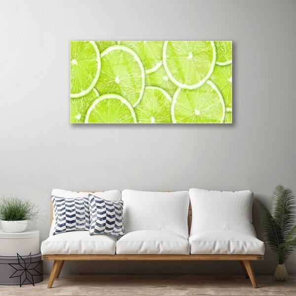 Quadro su vetro Cucina Lime Food 100x50 cm 2 appendini