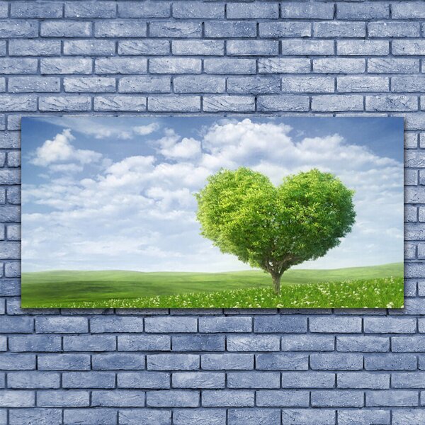 Quadro su tela Albero, cuore, natura 100x50 cm