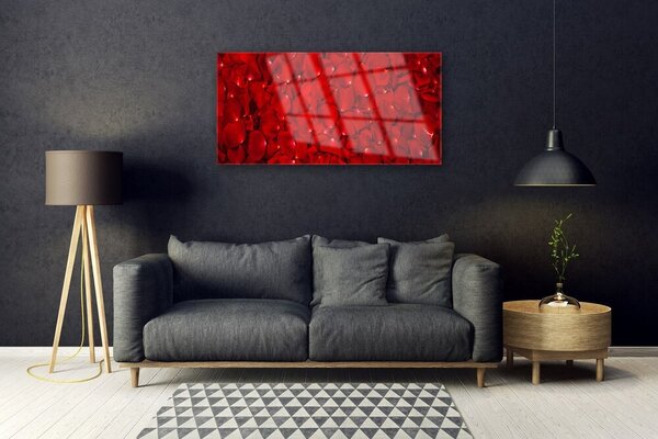 Quadro di vetro Petali Pianta Natura 100x50 cm 2 appendini