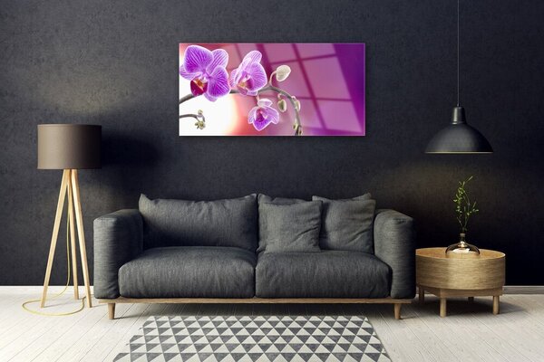 Quadro vetro Fiori Pianta naturale 100x50 cm 2 appendini