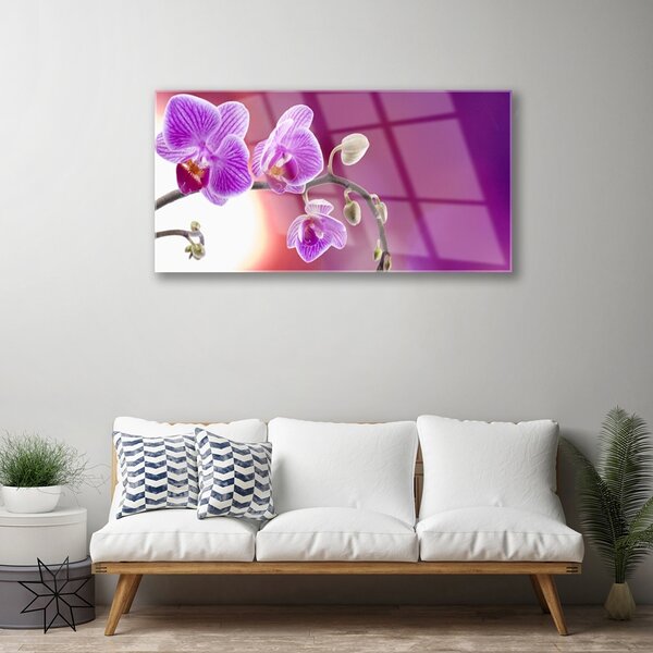 Quadro vetro Fiori Pianta naturale 100x50 cm 2 appendini