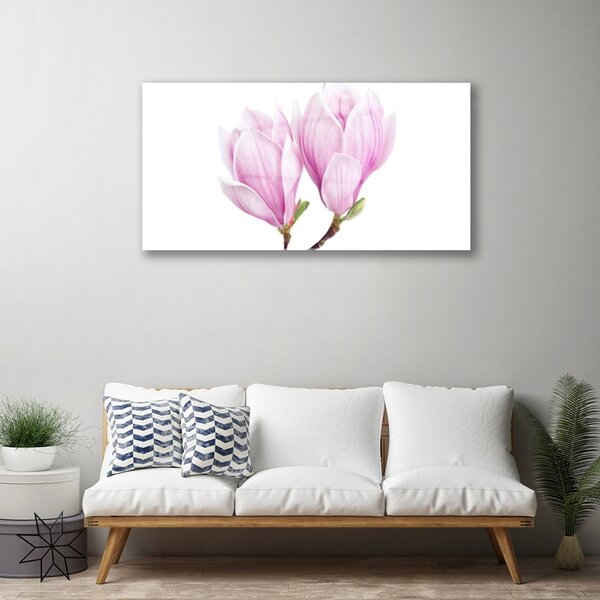 Quadro vetro Fiore Pianta naturale 100x50 cm 2 appendini