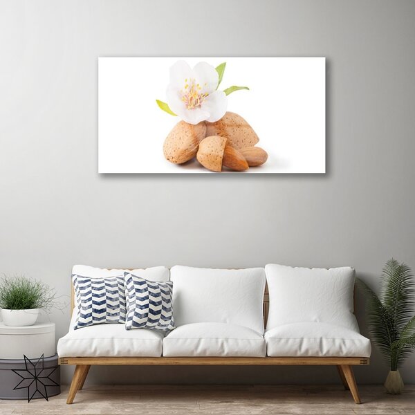 Quadro vetro Fiore di pistacchio Natura 100x50 cm 2 appendini