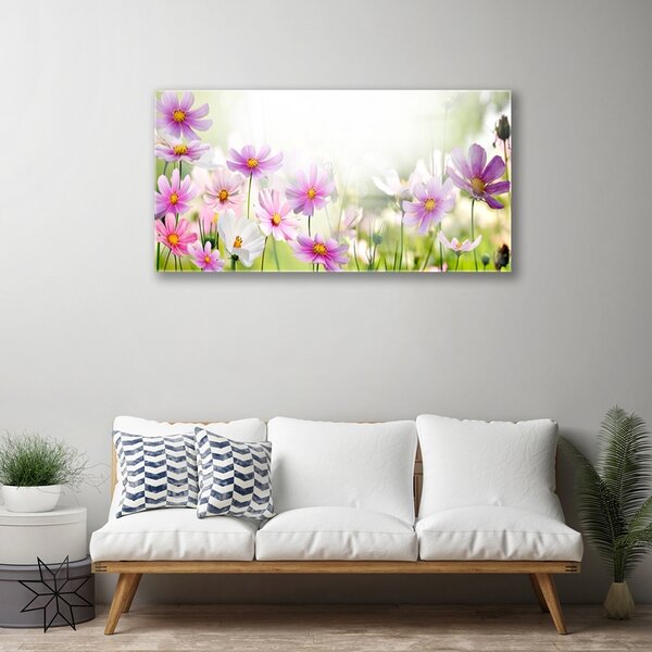 Quadro su vetro Fiori Pianta Natura 100x50 cm 2 appendini