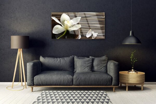 Quadro di vetro Fiore Pianta naturale 100x50 cm 2 appendini