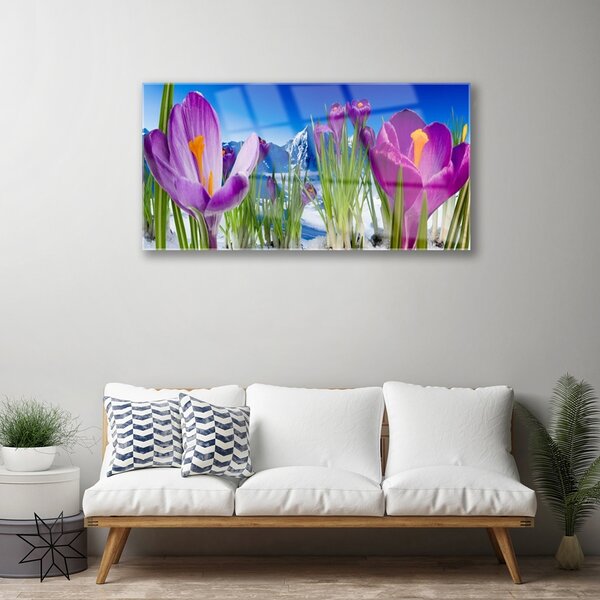 Quadro su vetro Fiori Pianta naturale 100x50 cm 2 appendini