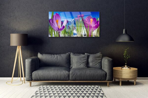 Quadro su vetro Fiori Pianta naturale 100x50 cm 2 appendini