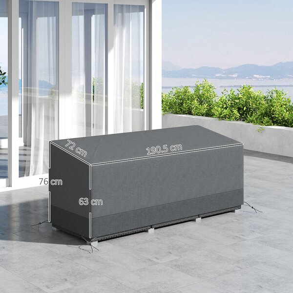Outsunny Copertura per mobili da giardino resistente all'inverno Impermeabile Anti-UV Tessuto Oxford 600D 190,5 x 72 x 76 cm Grigio chiaro | Aosom Italy