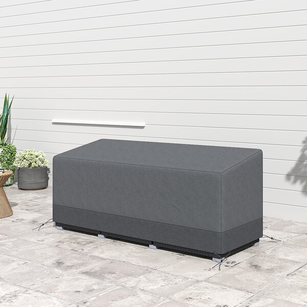 Outsunny Copertura per mobili da giardino resistente all'inverno Impermeabile Anti-UV Tessuto Oxford 600D 190,5 x 72 x 76 cm Grigio chiaro | Aosom Italy