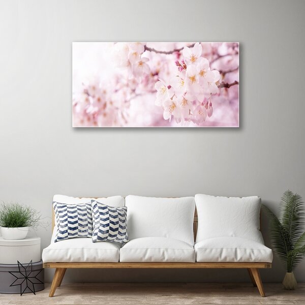 Quadro in vetro Fiori Pianta naturale 100x50 cm 2 appendini