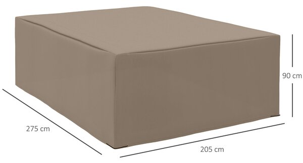 Outsunny Copertura per mobili da giardino resistente all'inverno, impermeabile, telo in Oxford 275 x 205 x 90 cm Beige | Aosom Italy