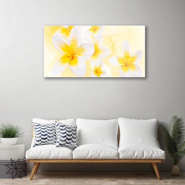 Quadro in vetro Fiori Pianta naturale 100x50 cm 2 appendini