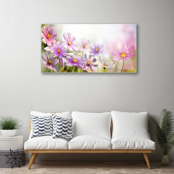 Quadro vetro Fiori Pianta naturale 100x50 cm 2 appendini