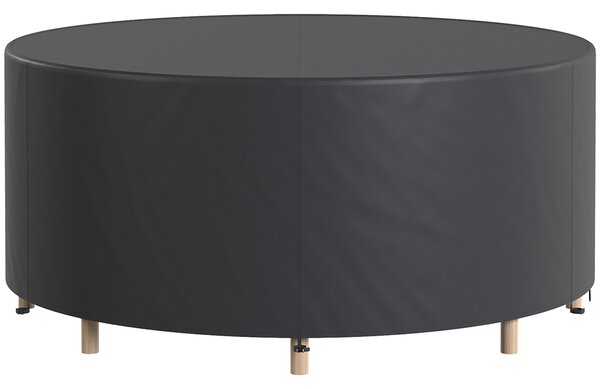Outsunny Copertura per mobili da giardino impermeabile per tavolo rotondo, tessuto Oxford 420D per giardino esterno, Ø200 x 80 cm, nero | Aosom Italy