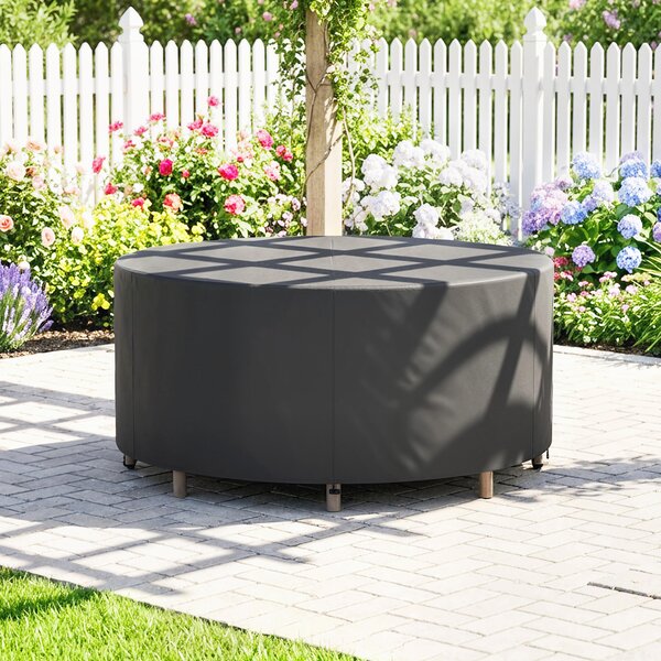 Outsunny Copertura per mobili da giardino impermeabile per tavolo rotondo, tessuto Oxford 420D per giardino esterno, Ø200 x 80 cm, nero | Aosom Italy