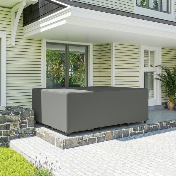 Outsunny Copertura per mobili da giardino, copertura per salotto da esterno impermeabile, antivento e anti-UV, 275 x 205 x 90 cm, grigio | Aosom Italy