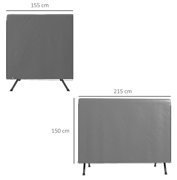 Outsunny Copertura per mobili da giardino Telo protettivo per mobili outdoor, 215 cm x 155 cm x 150 cm, Grigio scuro | Aosom Italy