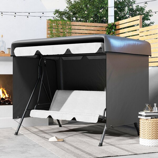 Outsunny Copertura per mobili da giardino Telo protettivo per mobili outdoor, 215 cm x 155 cm x 150 cm, Grigio scuro | Aosom Italy