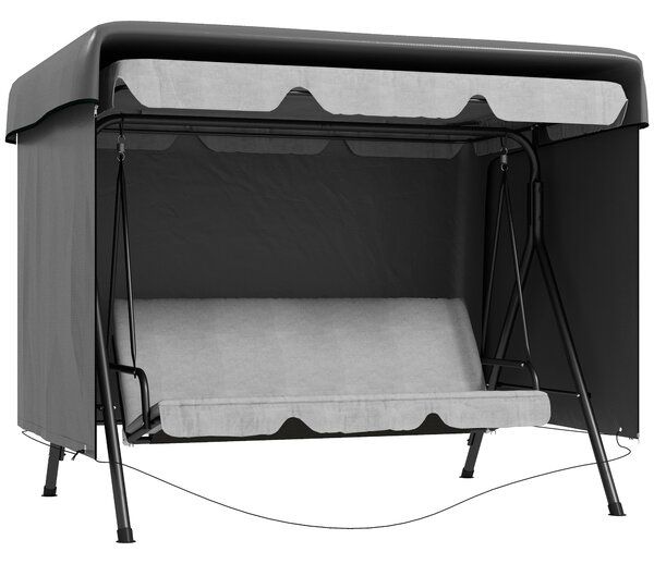 Outsunny Copertura per mobili da giardino Telo protettivo per mobili outdoor, 215 cm x 155 cm x 150 cm, Grigio scuro | Aosom Italy