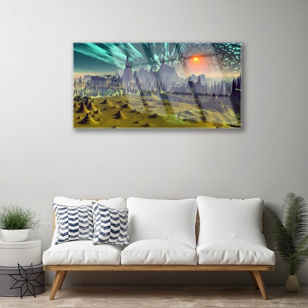 Quadro in vetro Grafica astratta 100x50 cm 2 appendini