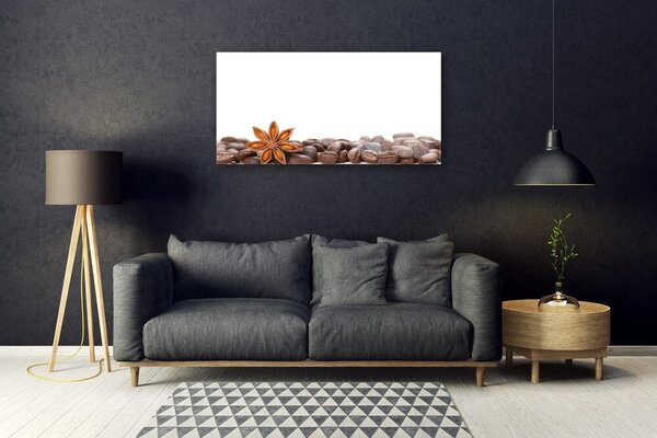Quadro su vetro Cucina a chicchi di caffè 100x50 cm 2 appendini