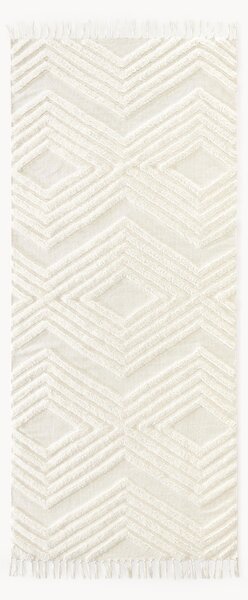 Passatoia in cotone tessuta a mano con struttura in rilievo Ziggy