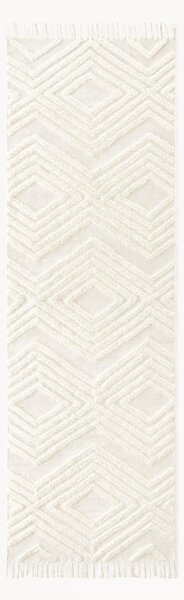 Passatoia in cotone tessuta a mano con struttura in rilievo Ziggy
