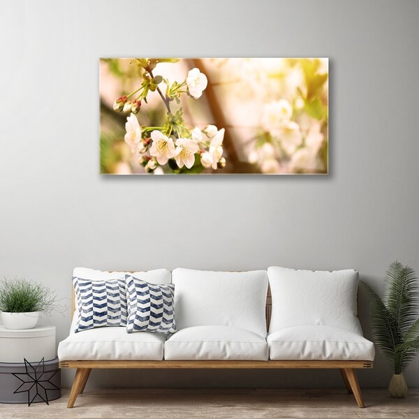 Quadro vetro Fiori Pianta naturale 100x50 cm 2 appendini