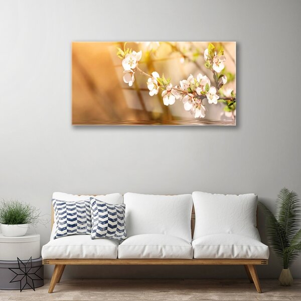 Quadro in vetro Fiori Pianta Natura 100x50 cm 2 appendini