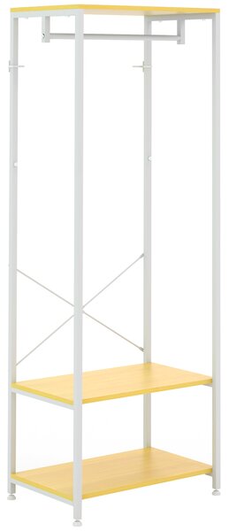 HOMCOM Mobile Appendiabiti 2 in 1 con Ripiano a 2 Livelli, in Acciaio e Truciolato, 60x40x167.5 cm|Aosom