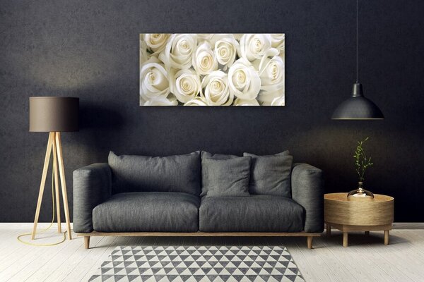 Quadro vetro Rose Fiori Pianta 100x50 cm 2 appendini