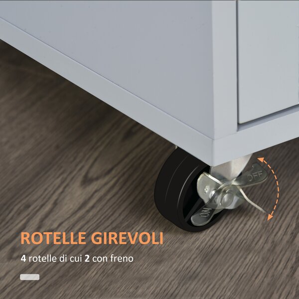 HOMCOM Carrello da Cucina con Ruote Chariot da Servizio Isola da Cucina con Cassetto Armadio e Porta-Strofinacci - Bianco