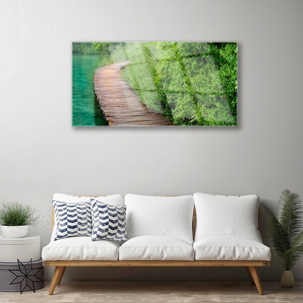 Quadro vetro Ponte Alberi Architettura 100x50 cm 2 appendini