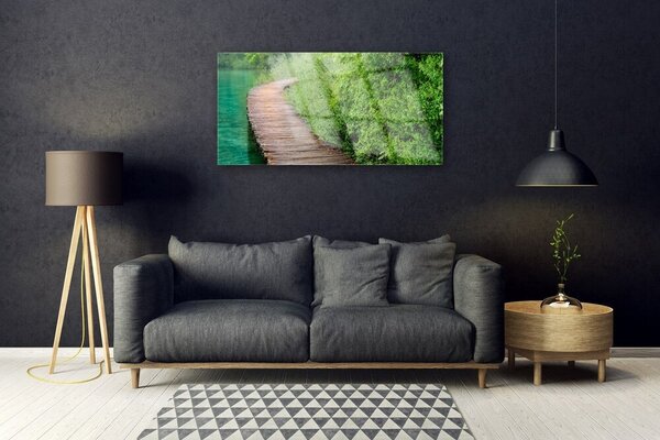 Quadro vetro Ponte Alberi Architettura 100x50 cm 2 appendini