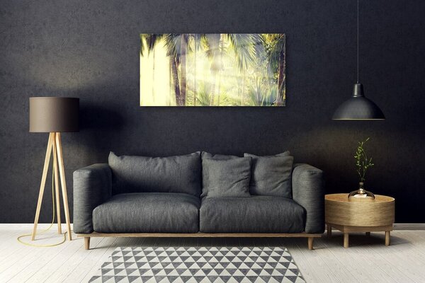 Quadro di vetro Foresta Palme Alberi Natura 100x50 cm 2 appendini