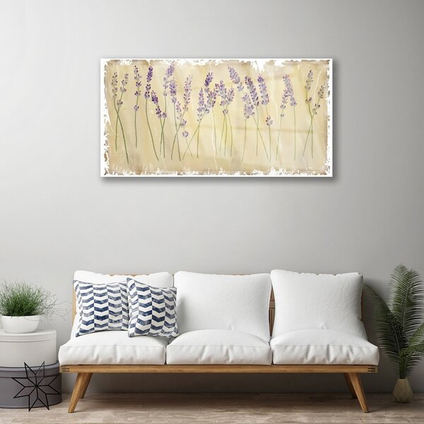 Quadro vetro Fiori Pianta naturale 100x50 cm 2 appendini