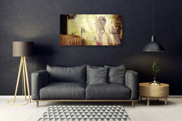 Quadro in vetro Donna Legno Uomo 100x50 cm 2 appendini