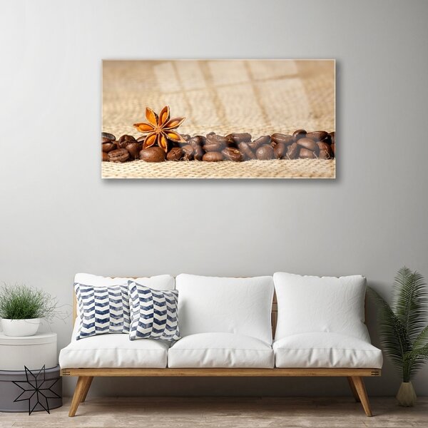 Quadro su vetro Cucina a chicchi di caffè 100x50 cm 2 appendini