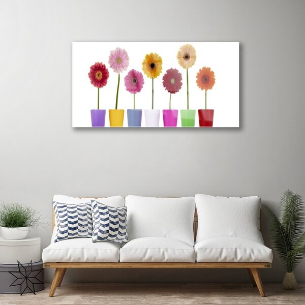Quadro su vetro Fiori Pianta naturale 100x50 cm 2 appendini
