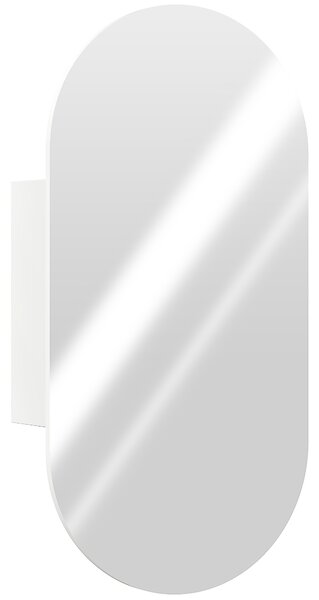 HOMCOM Specchio Bagno Ovale Moderno con Armadietto e Due Ripiani, 45x90 cm, Bianco | Aosom Italy