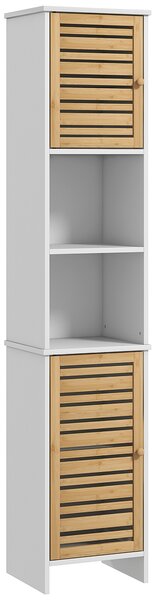 HOMCOM Mobile Bagno Alto 170cm, con 2 Armadietti e Ripiani Regolabili, Scomparti Aperti, per Lavanderia, Bianco | Aosom Italy